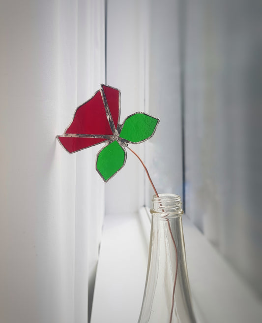 Stained Glass - Rose stem , medium